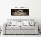 Sweet Dreams Wall Art Canvas – Above Bed Bedroom Decor for Couples