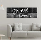 Sweet Dreams Wall Art Canvas – Above Bed Bedroom Decor for Couples