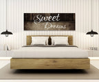 Sweet Dreams Wall Art Canvas – Above Bed Bedroom Decor for Couples