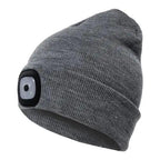 Unisex Fashion LED Light Knitted Hat For Men Women Trendy Elastic Beanie Cap Headlamp Winter Knit Lighted Headlight Headlamp Cap