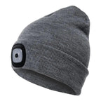 Unisex Fashion LED Light Knitted Hat For Men Women Trendy Elastic Beanie Cap Headlamp Winter Knit Lighted Headlight Headlamp Cap