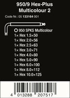 Wera 950/9 Hex-Plus Multicolor 2 L-Key Set Metric 05133164001