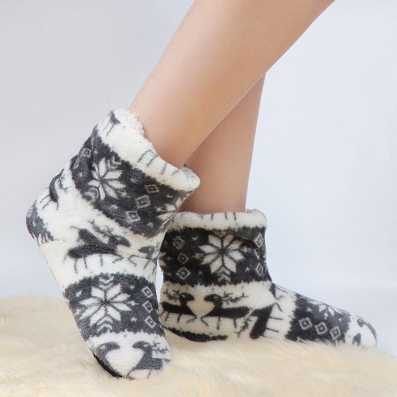 Winter Fur Slippers Women Warm House Slippers Plush Flip Flops Christmas Cotton Indoor Home Shoes Comfort Warm Fluffy Faux Fur Slipper Boots Soft Memory Foam Ankle Booties