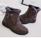 Women Boots Fashion Waterproof Snow Boots For Winter Casual Lightweight Ankle Warm Winter Boots Fur Lined Warm Ankle Boots Slip On Waterproof Shoes Comfortable Soft Design For Female