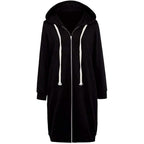 Women's Casual Zip up Hoodies Long Tunic Sweatshirts Jackets Fashion Plus Size Hoodie with Pockets