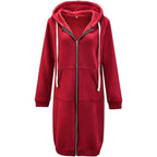 Women's Casual Zip up Hoodies Long Tunic Sweatshirts Jackets Fashion Plus Size Hoodie with Pockets
