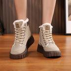 Women's Lace Up Fleece Lined Winter Fashion Snow Boots