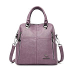 Women's Leather Shoulder Backpack