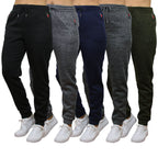 Women's Loose-Fit Marled Fleece Jogger Sweatpants With Zipper Pockets
